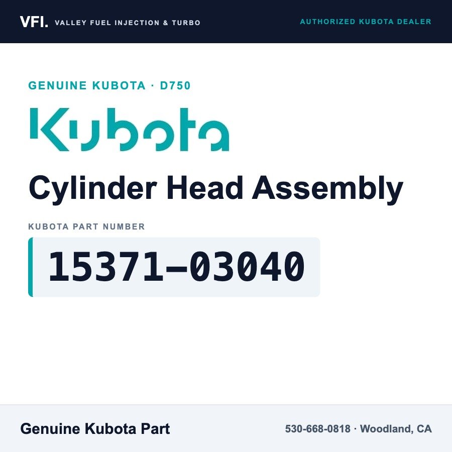 Kubota 15371-03040 Cylinder Head Assembly for Kubota D750 three-cylinder diesel