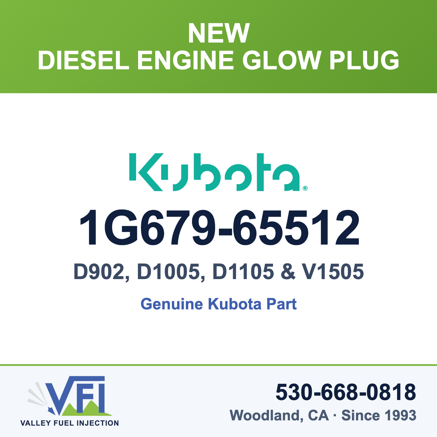 Kubota 1G679-65512 Glow Plug for Kubota D902