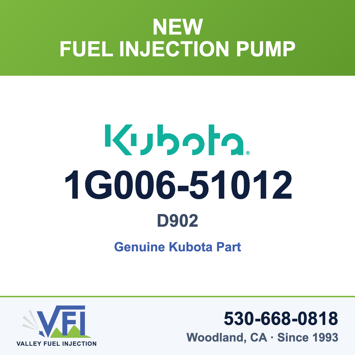 Kubota D902 Fuel Injection Pump 1G006-51012 (Genuine)
