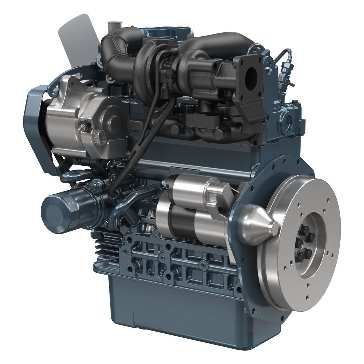 Kubota D902-T-E4B diesel engine, flywheel side