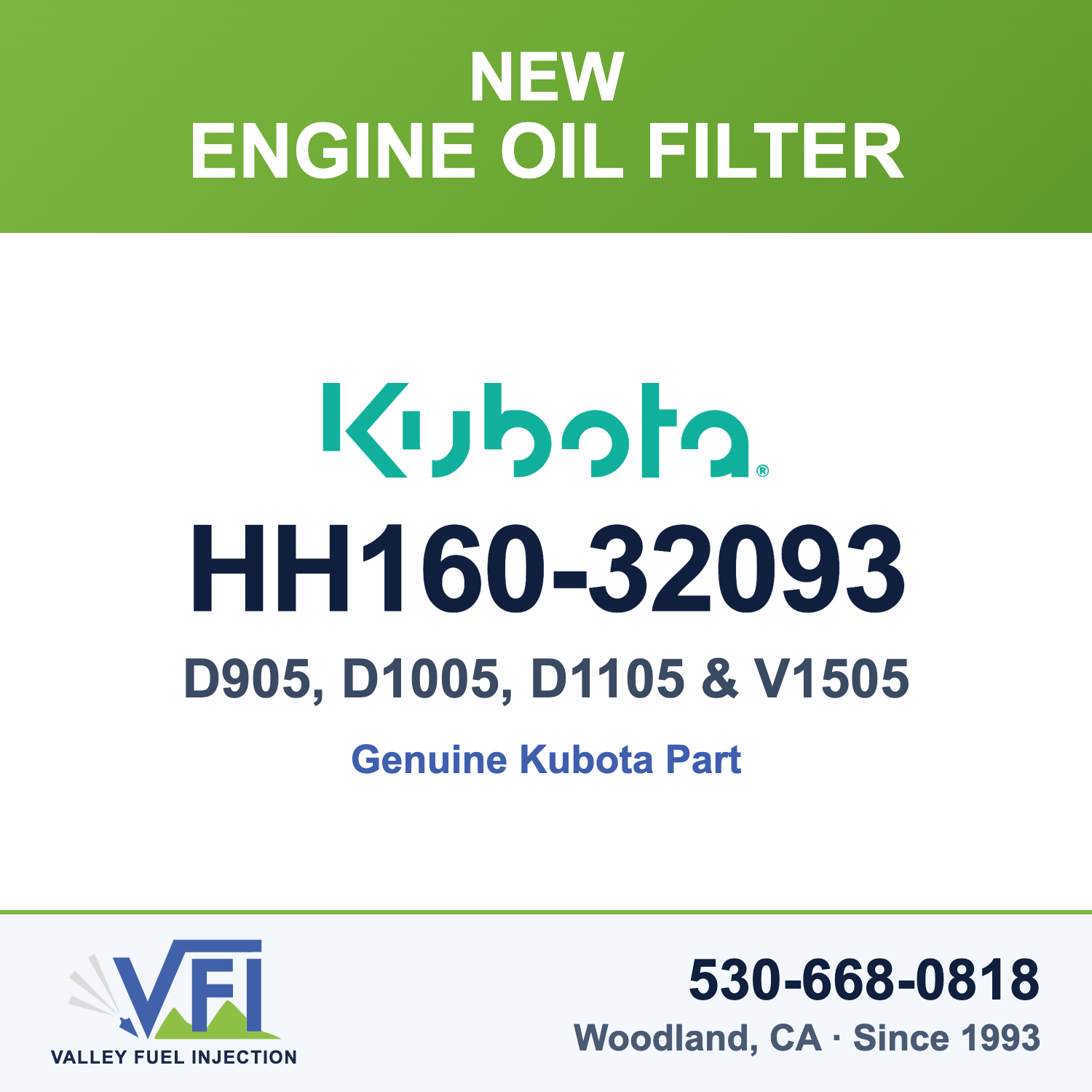Kubota HH160-32093 Engine Oil Filter Cartridge for Kubota D905