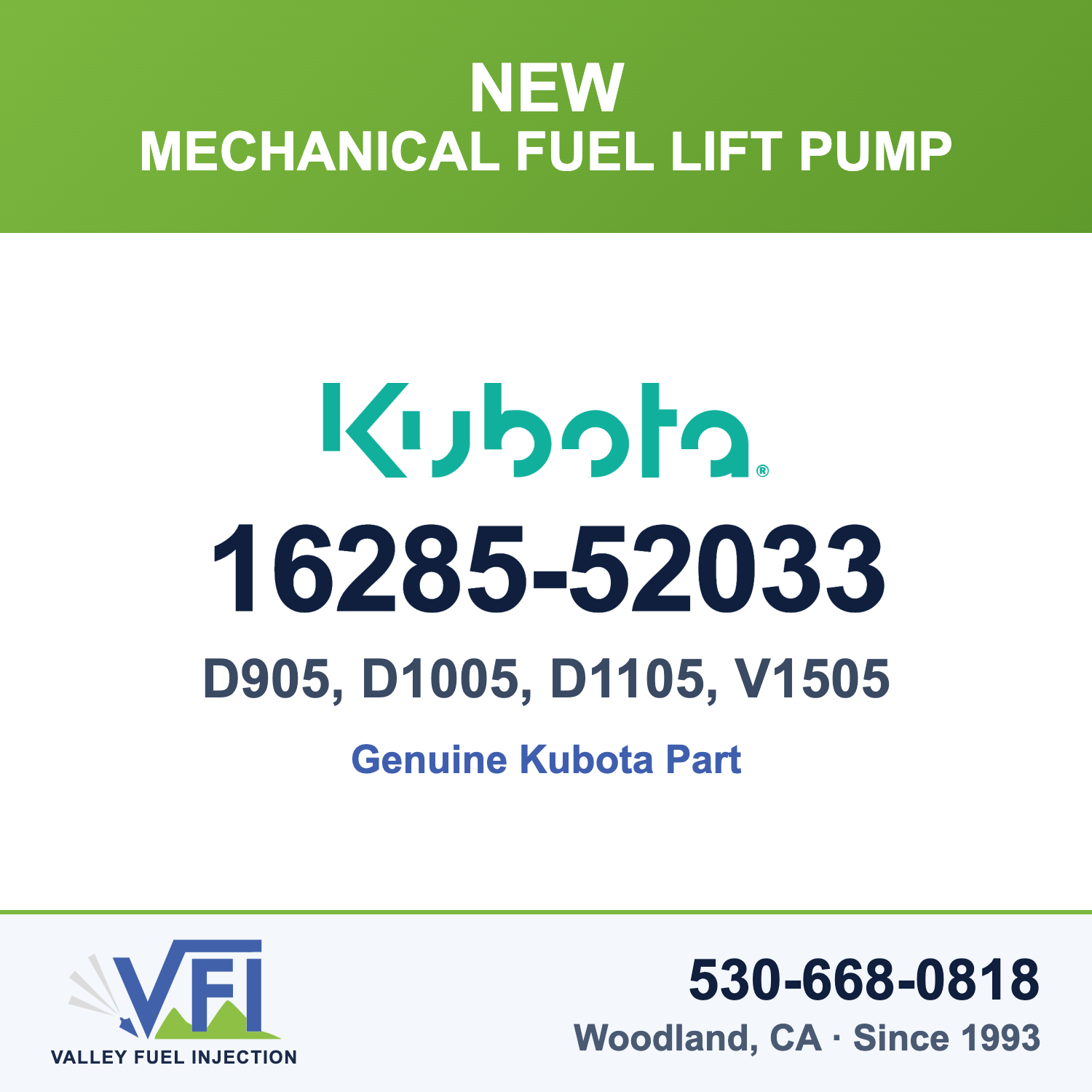 Kubota 16285-52033 Mechanical Fuel Lift Pump for Kubota D905