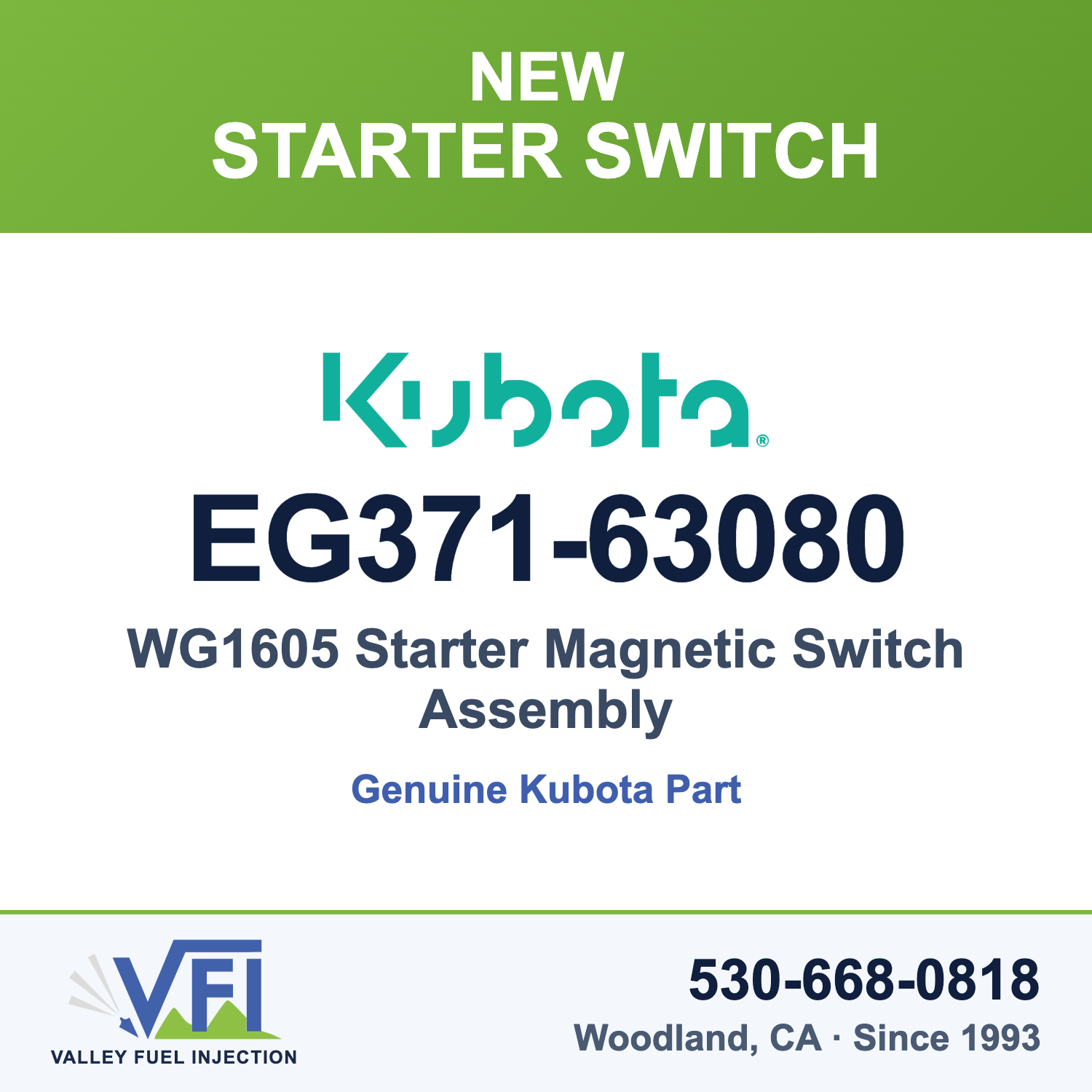 Kubota EG371-63080 Starter Magnetic Switch Assembly