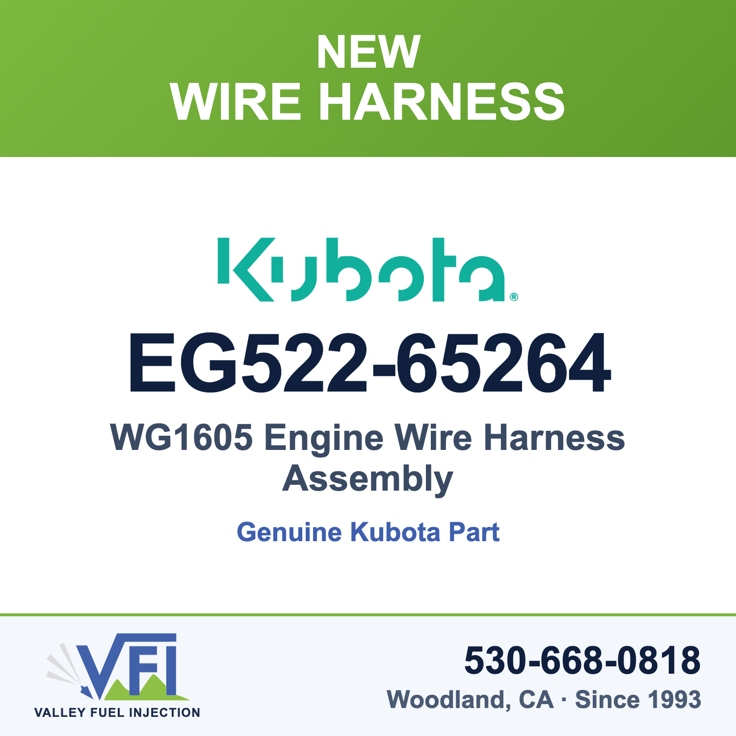 Kubota EG522-65264 Engine Wire Harness Assembly