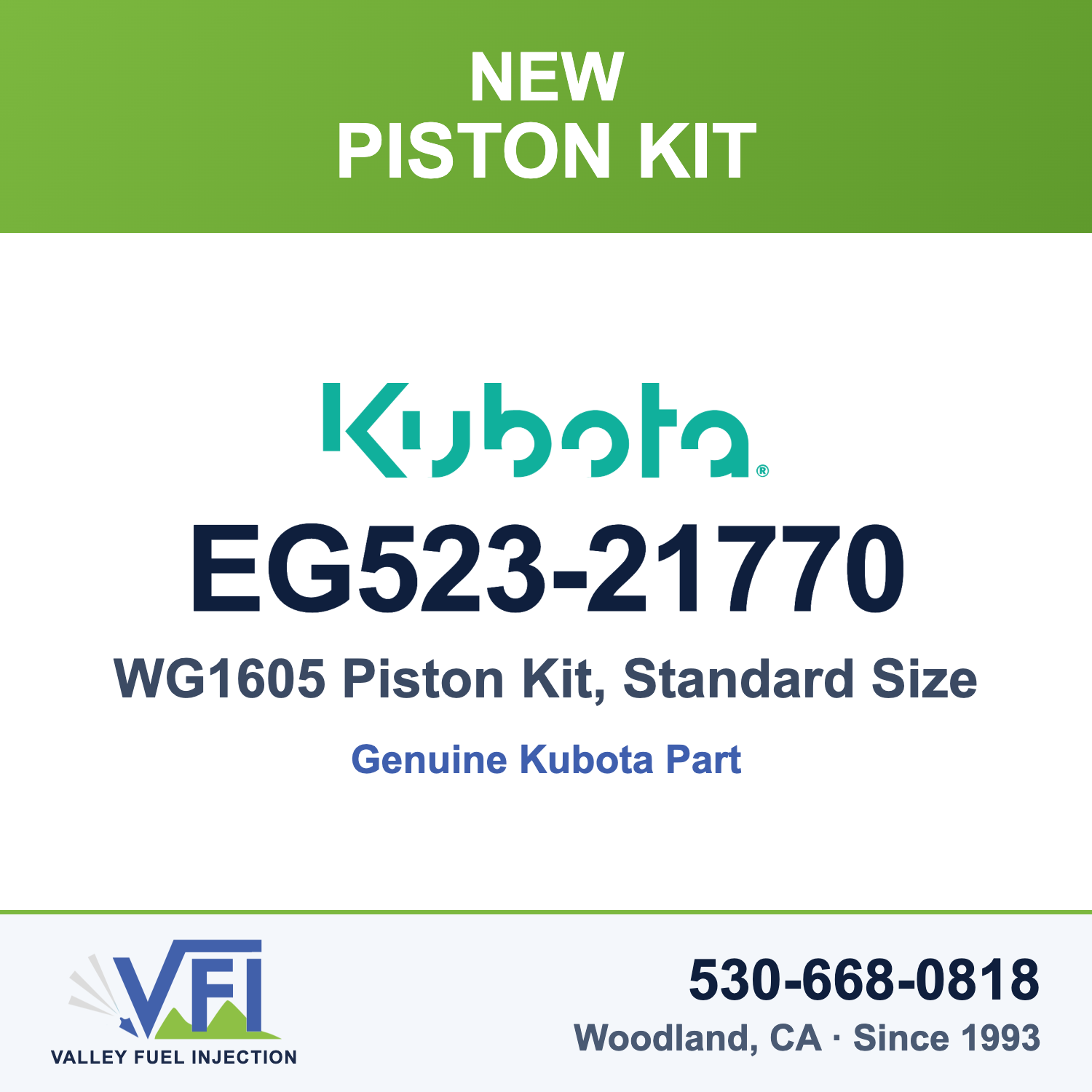 Kubota EG523-21770 Piston Kit, Standard Size