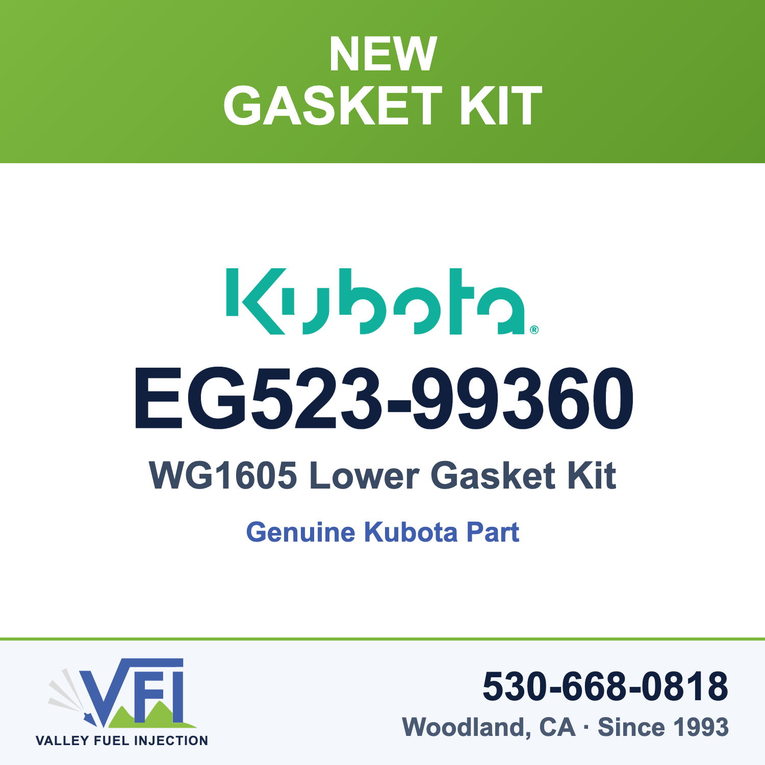 Kubota EG523-99360 Lower Gasket Kit