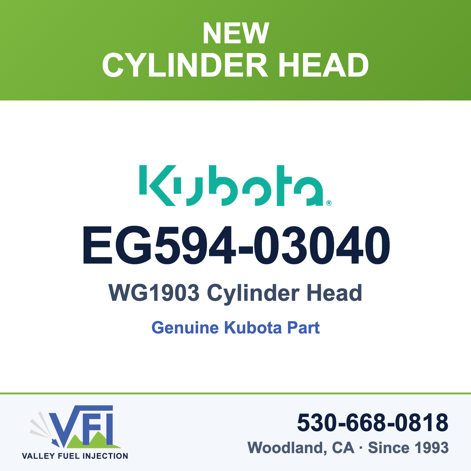 Kubota EG594-03040 Cylinder Head Assembly