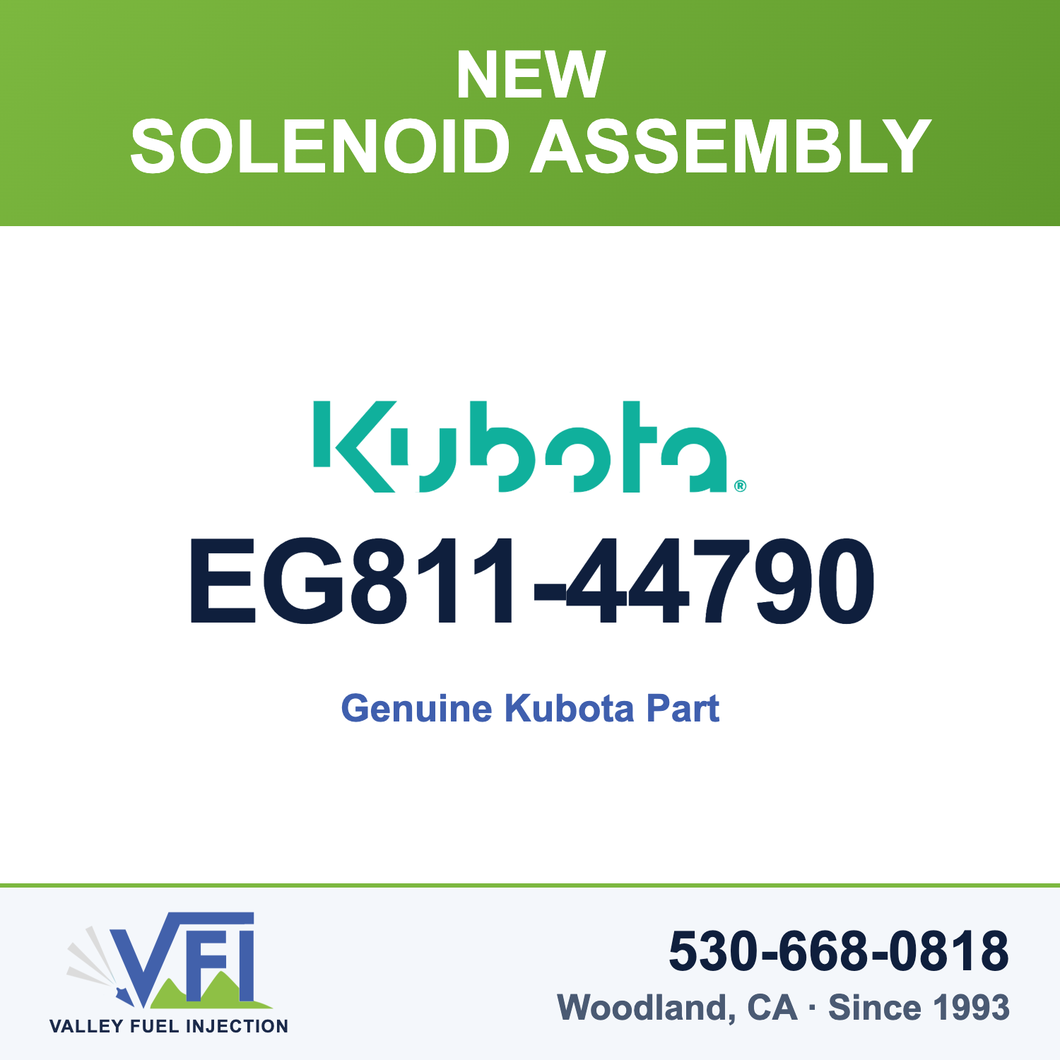 Genuine Kubota EG811-44790 Solenoid Assembly