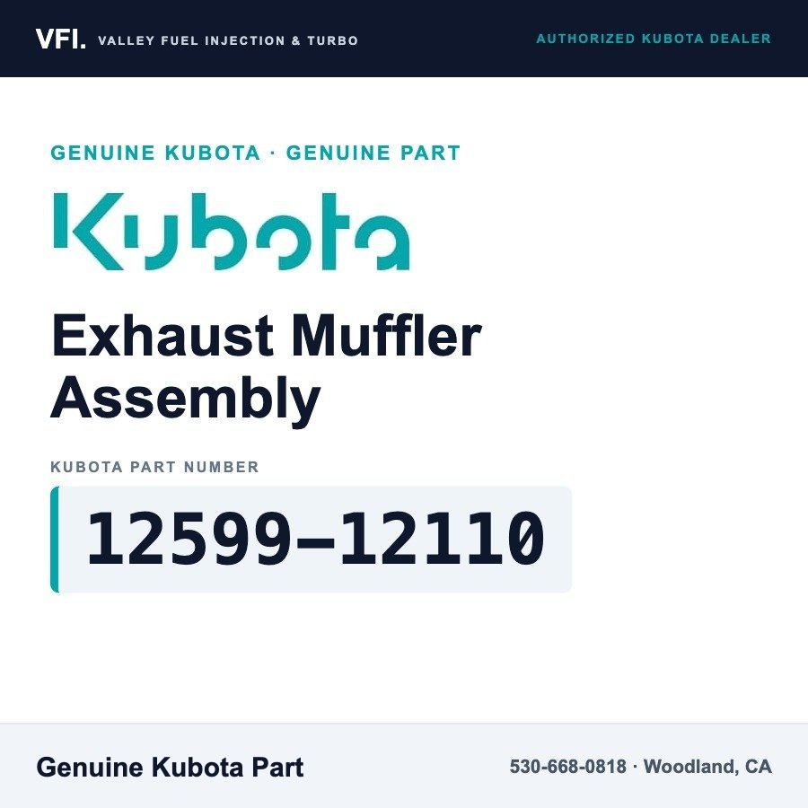 Kubota 12599-12110 Exhaust Muffler Assembly