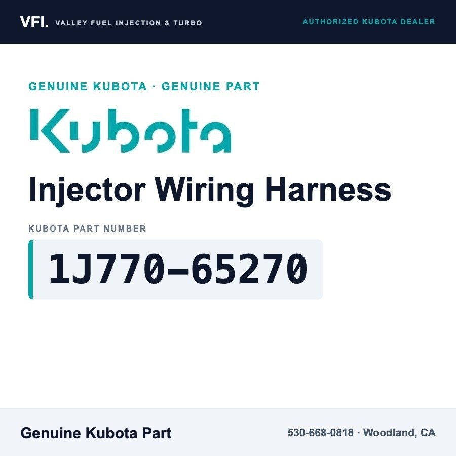 Kubota 1J770-65270 Injector Wiring Harness for Direct replacement for a Kubota injector harness numbered 1J770-65270
