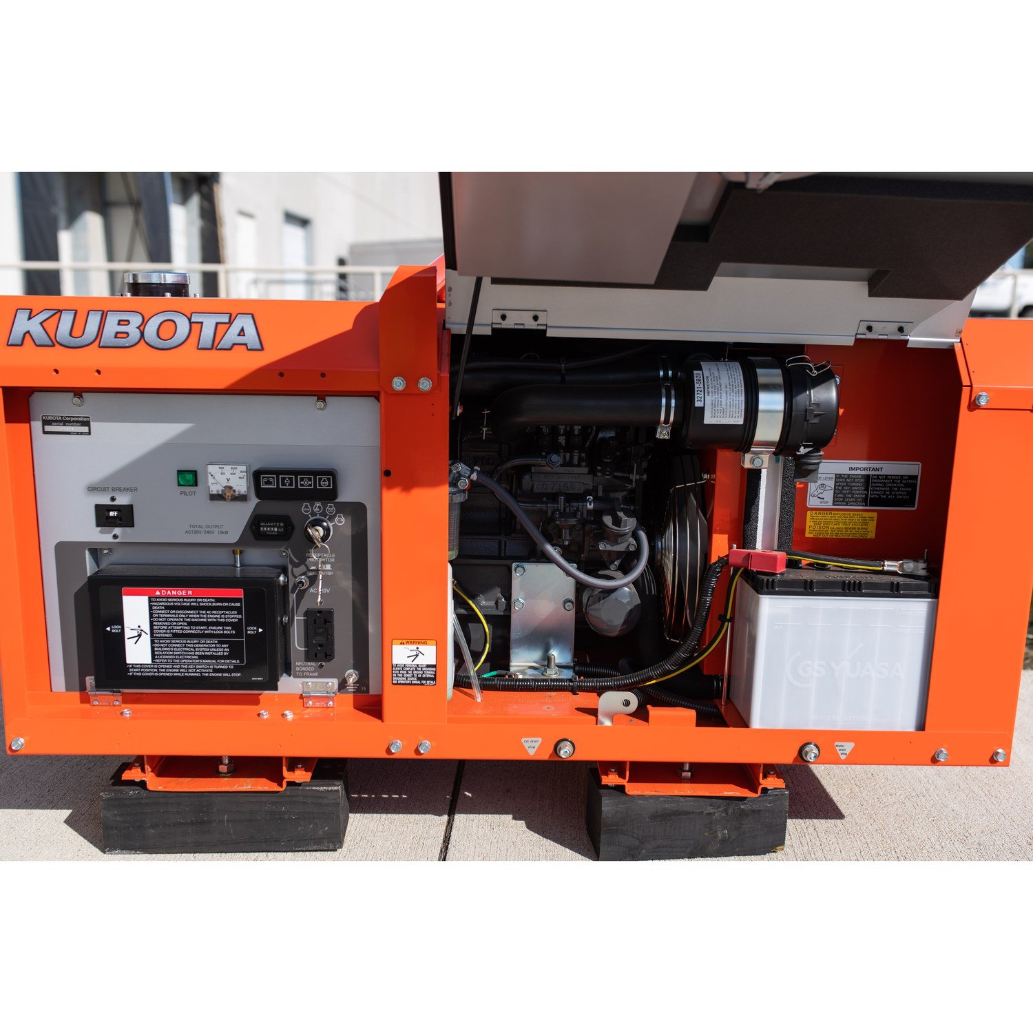 Kubota GL11000 diesel generator, service doors open
