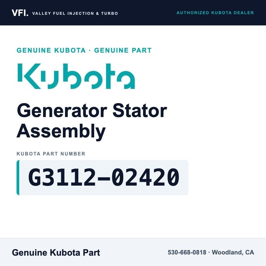 Kubota G3112-02420 Generator Stator Assembly for Kubota GL11000 Lowboy II diesel generator