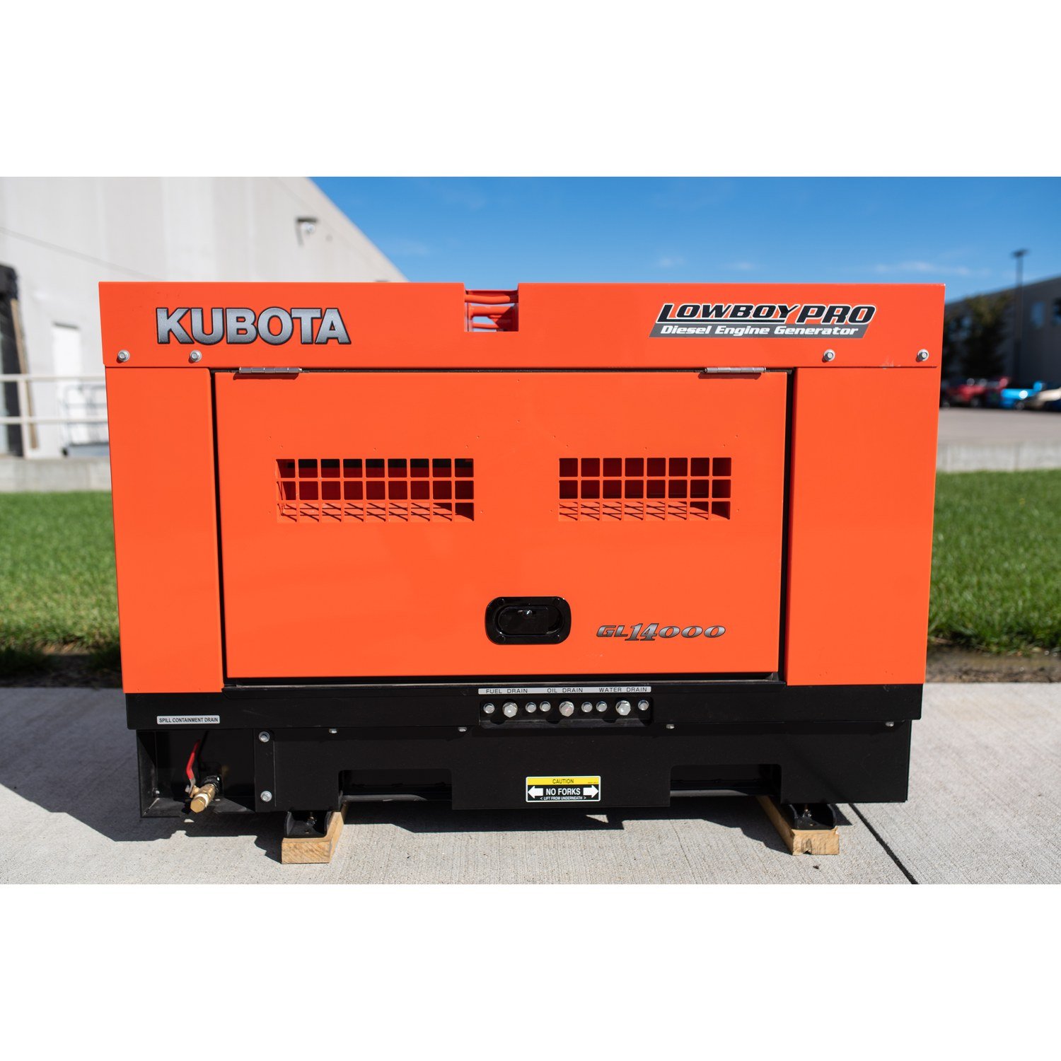 Kubota GL14000 diesel generator, side view