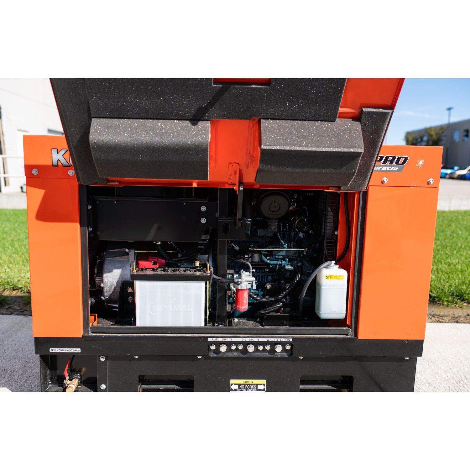 Kubota GL14000 diesel generator, service doors open
