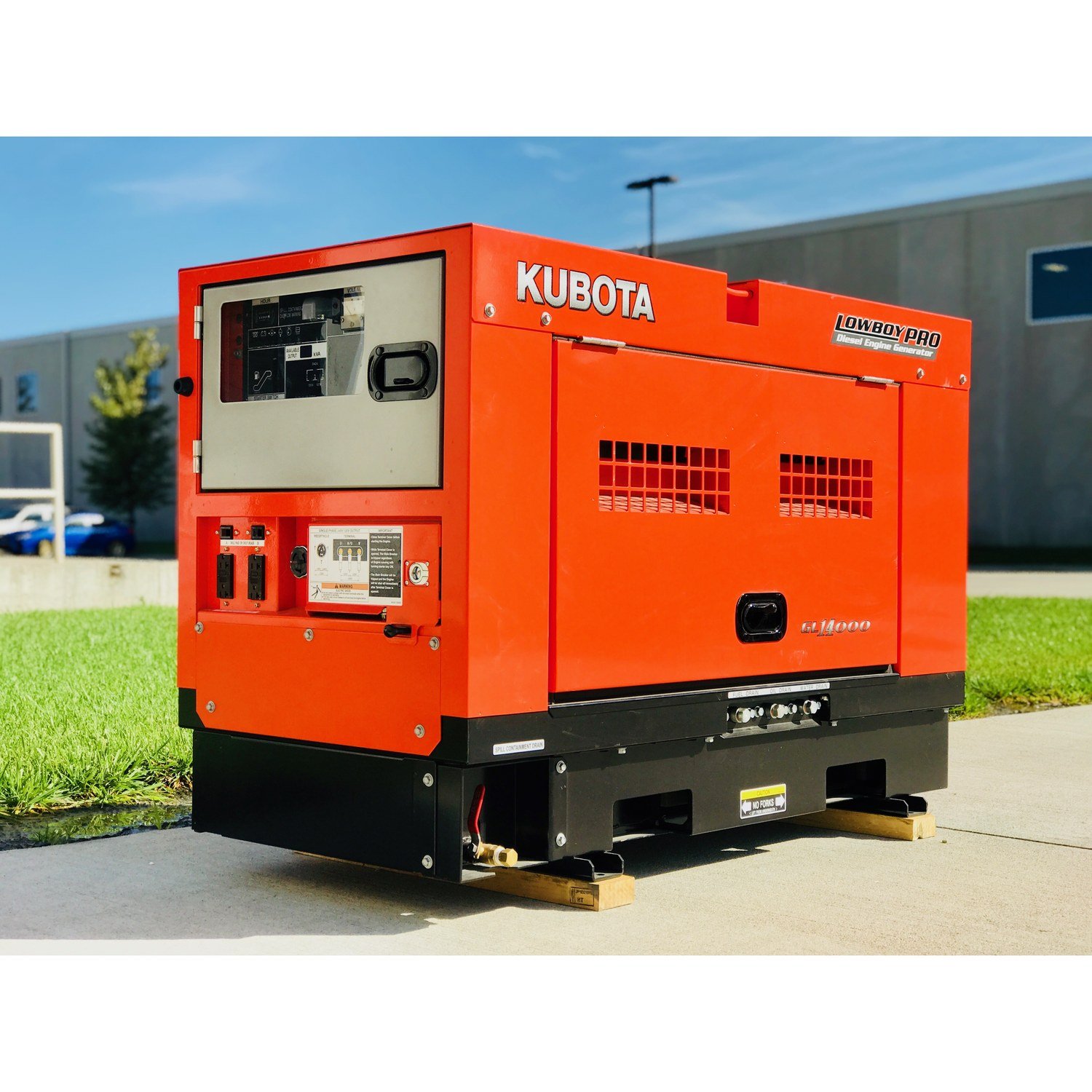 Kubota GL14000 diesel generator, outdoors