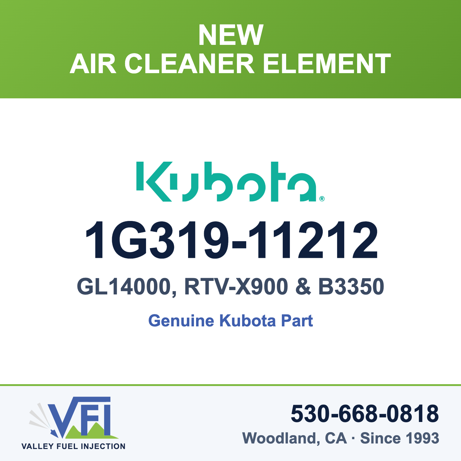 Kubota 1G319-11212 Air Cleaner Element for Kubota GL14000 diesel generator