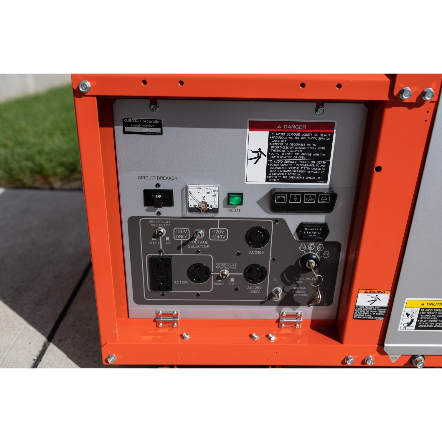 Kubota GL7000 diesel generator, control panel