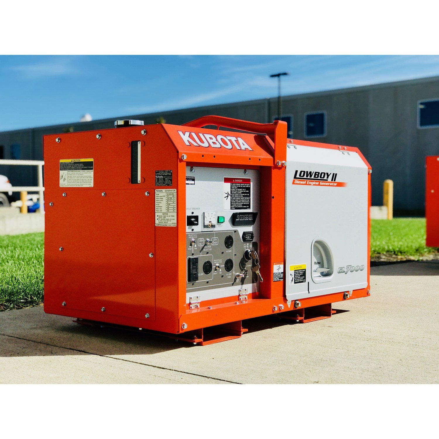 Kubota GL7000 diesel generator, outdoors