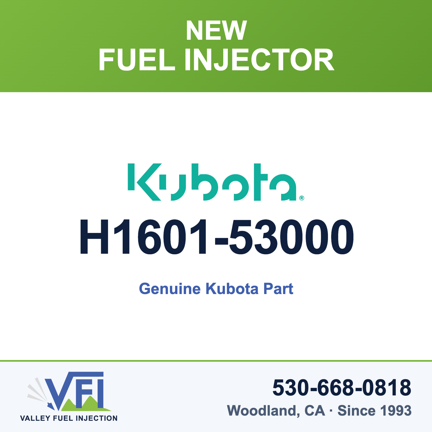 Genuine Kubota H1601-53000 Fuel Injector