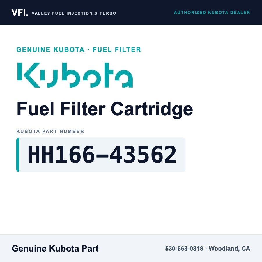 Kubota HH166-43562 Fuel Filter Cartridge for Kubota V3300 and V3600