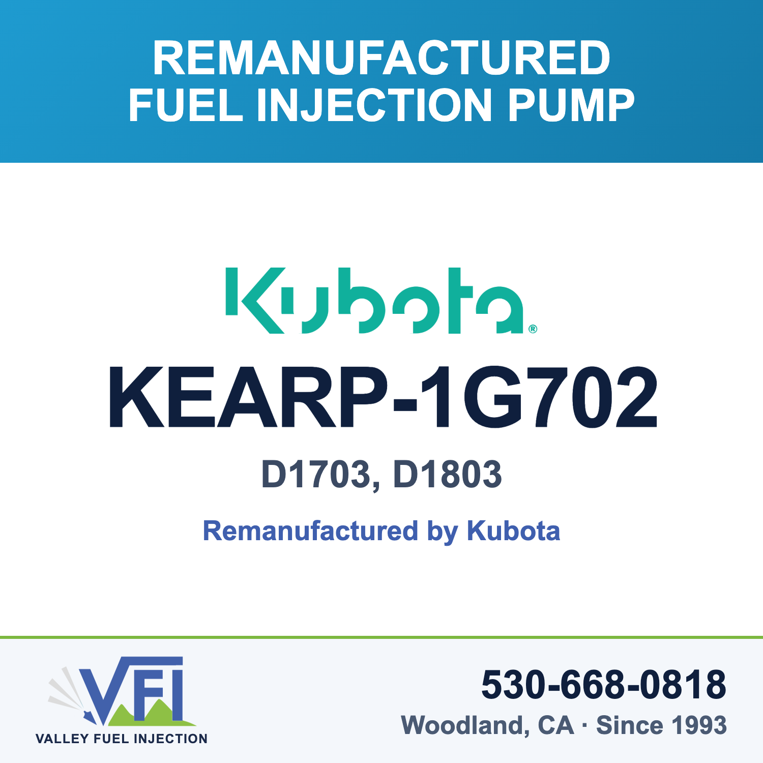 Genuine Kubota KEARP-1G702 Fuel Injection Pump