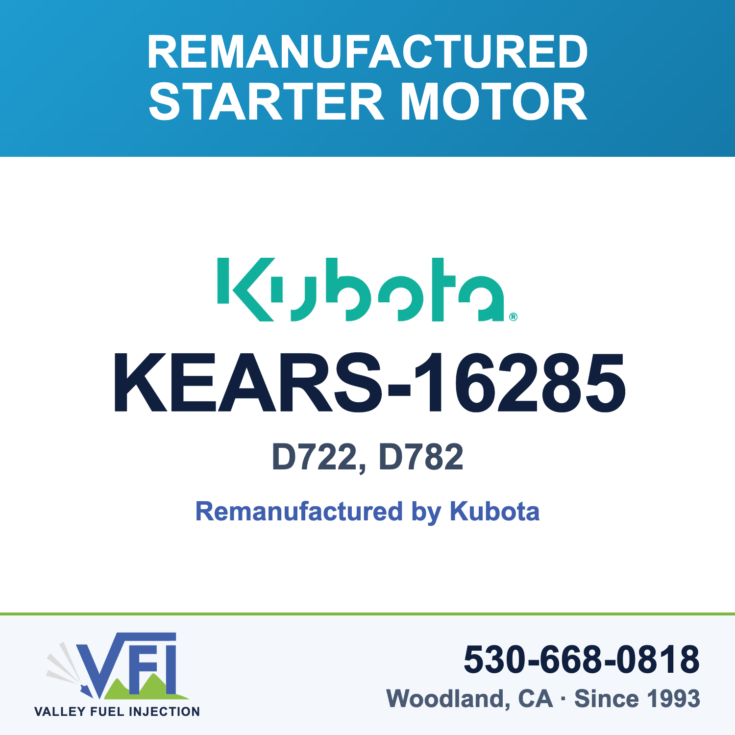 Genuine Kubota KEARS-16285 Starter Motor