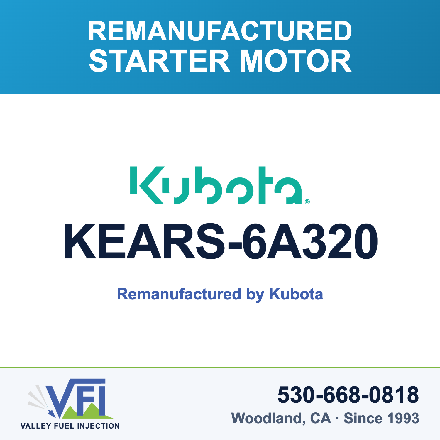 Genuine Kubota KEARS-6A320 Starter Motor