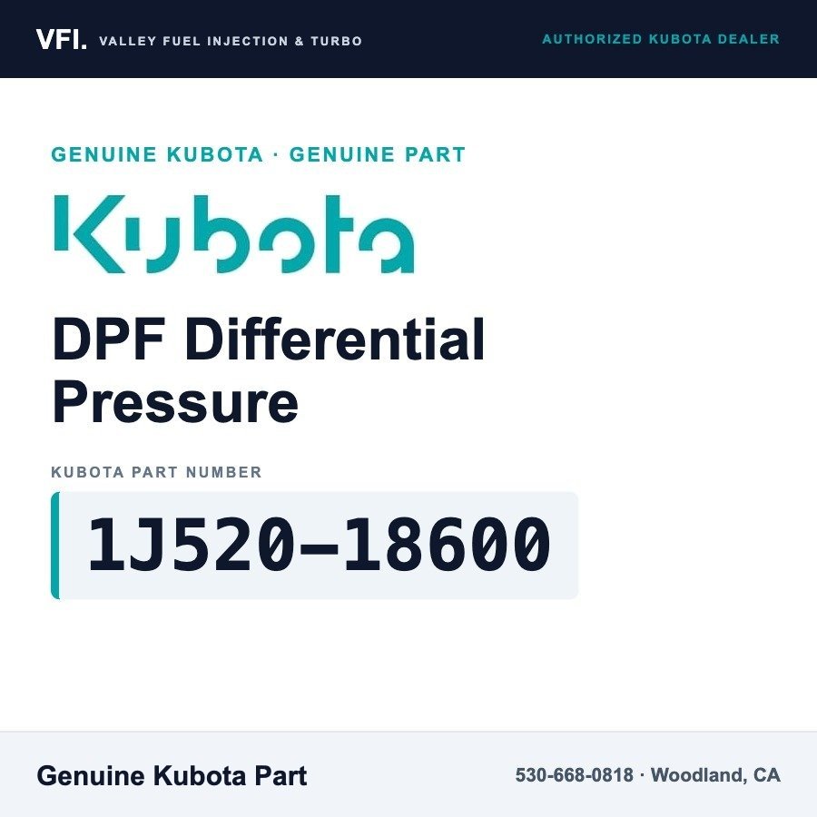 Kubota 1J520-18600 DPF Differential Pressure Sensor for Kubota L3301
