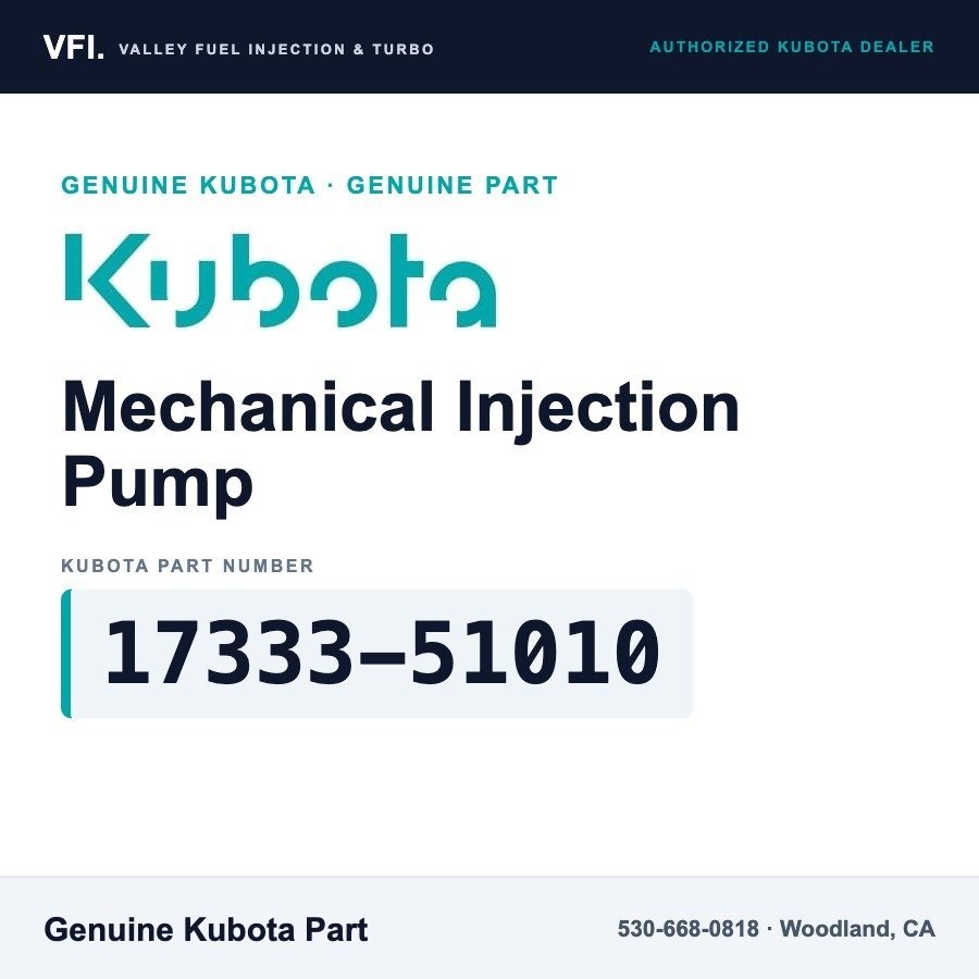 Kubota 17333-51010 Mechanical Injection Pump Assembly (3-cylinder) for Kubota L2250DT and L2250F compact tractors