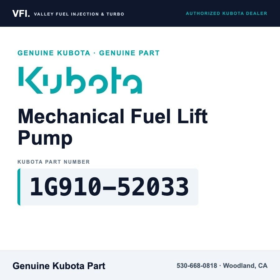 Kubota 1G910-52033 Mechanical Fuel Lift Pump for Kubota RTV-X1100C