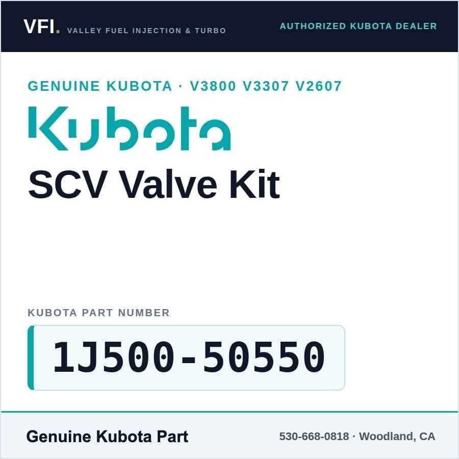 Kubota V3307 V3800 SCV Suction Control Valve Kit 1J500-50550 (Genuine)