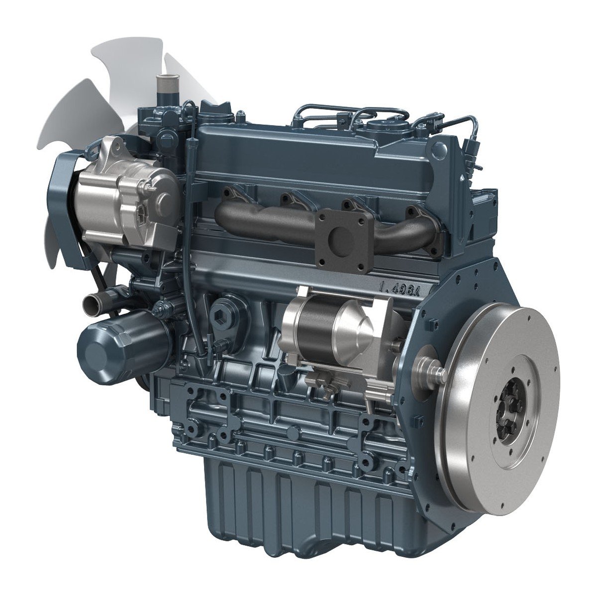 Kubota V1505 diesel engine (V1305 / V1505-E4B series), flywheel side