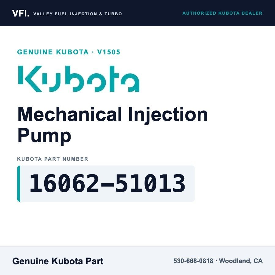 Kubota 16062-51013 Mechanical Injection Pump Assembly (4-cylinder) for Kubota B3000HSDC and B3000HSDCC tractors
