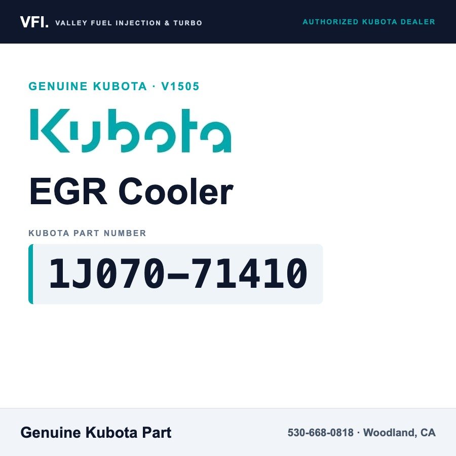 Kubota 1J070-71410 EGR Cooler for Kubota V1505 turbocharged common-rail diesel engine