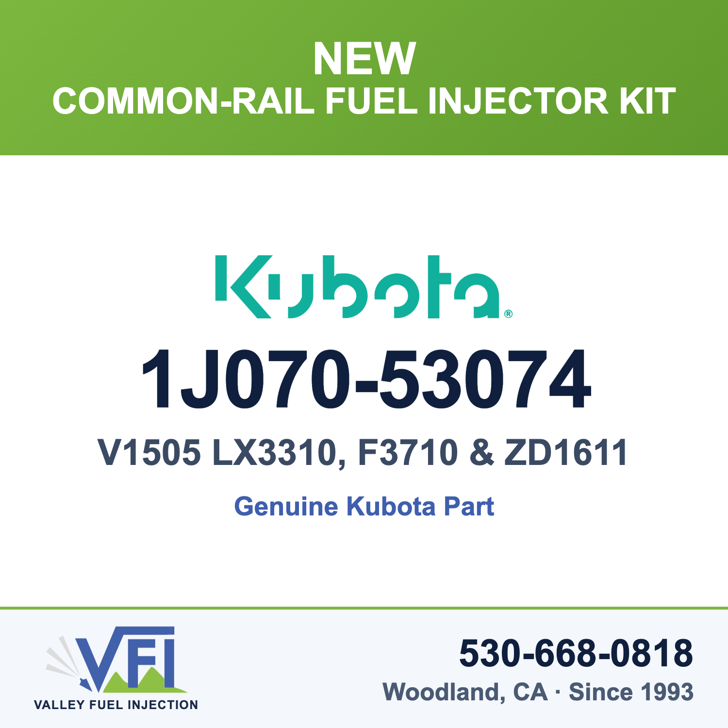 Kubota 1J070-53074 Common-Rail Fuel Injector Kit for Kubota V1505 common-rail four-cylinder diesel