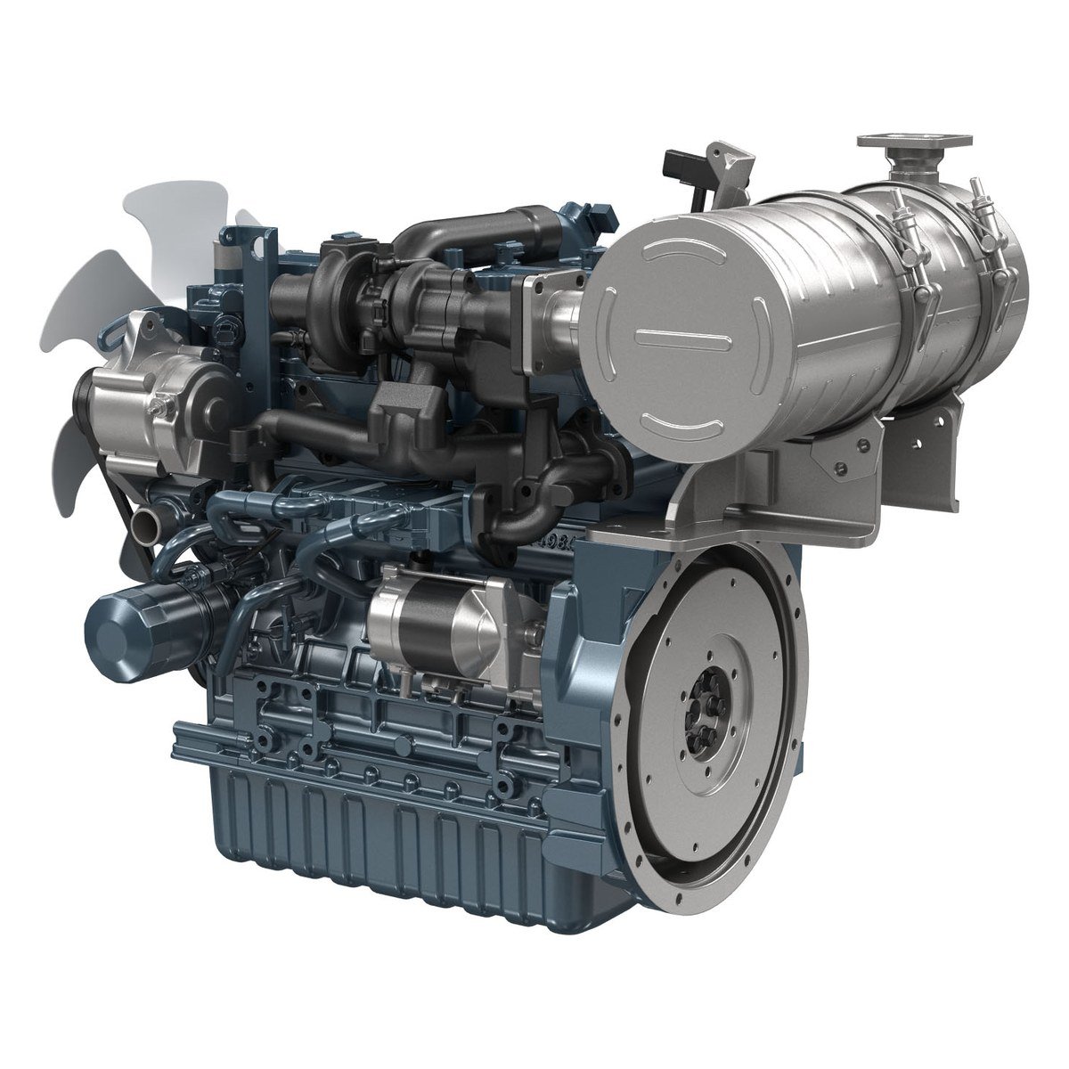 Kubota V1505-CR-TE4B diesel engine, flywheel side
