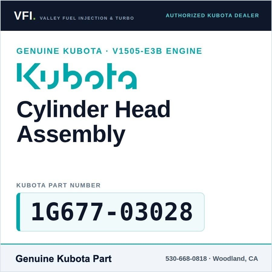 Kubota V1505-E3B Cylinder Head Assembly 1G677-03028 (Genuine)
