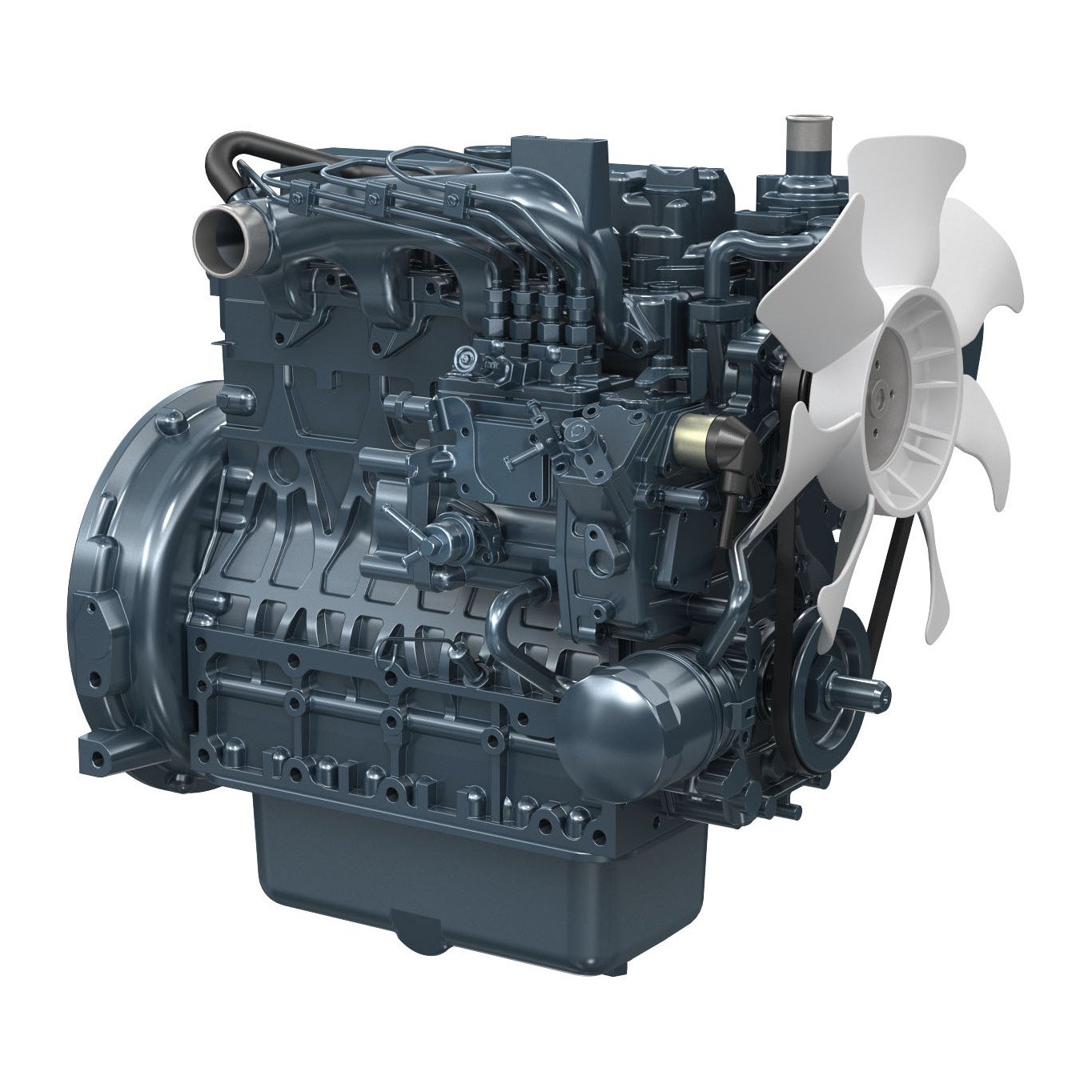 Kubota V2203-M diesel engine (V2003-M / V2203-M / V2403-M series), fan side