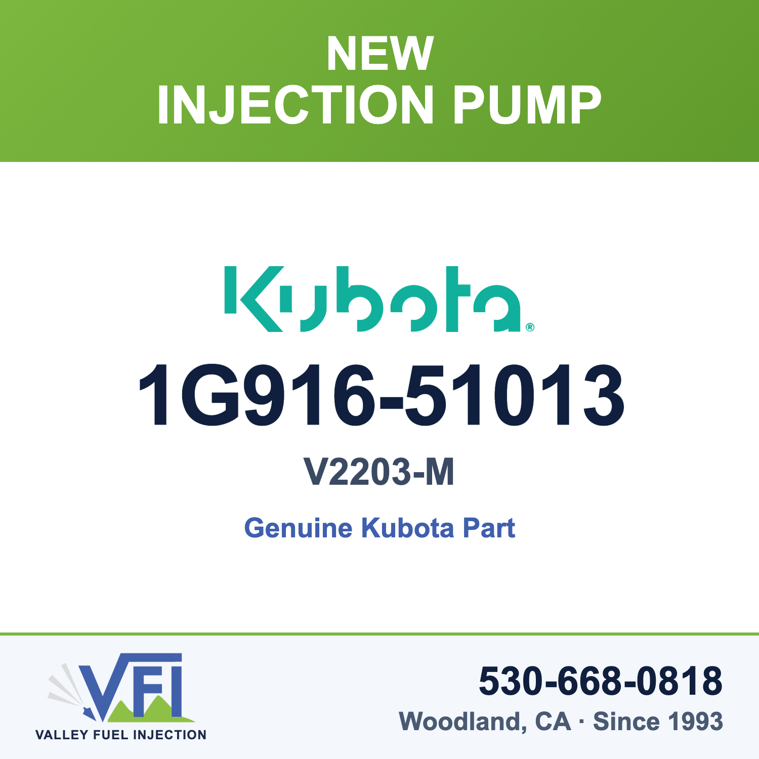 Kubota V2203-M Injection Pump 1G916-51013 (Genuine)