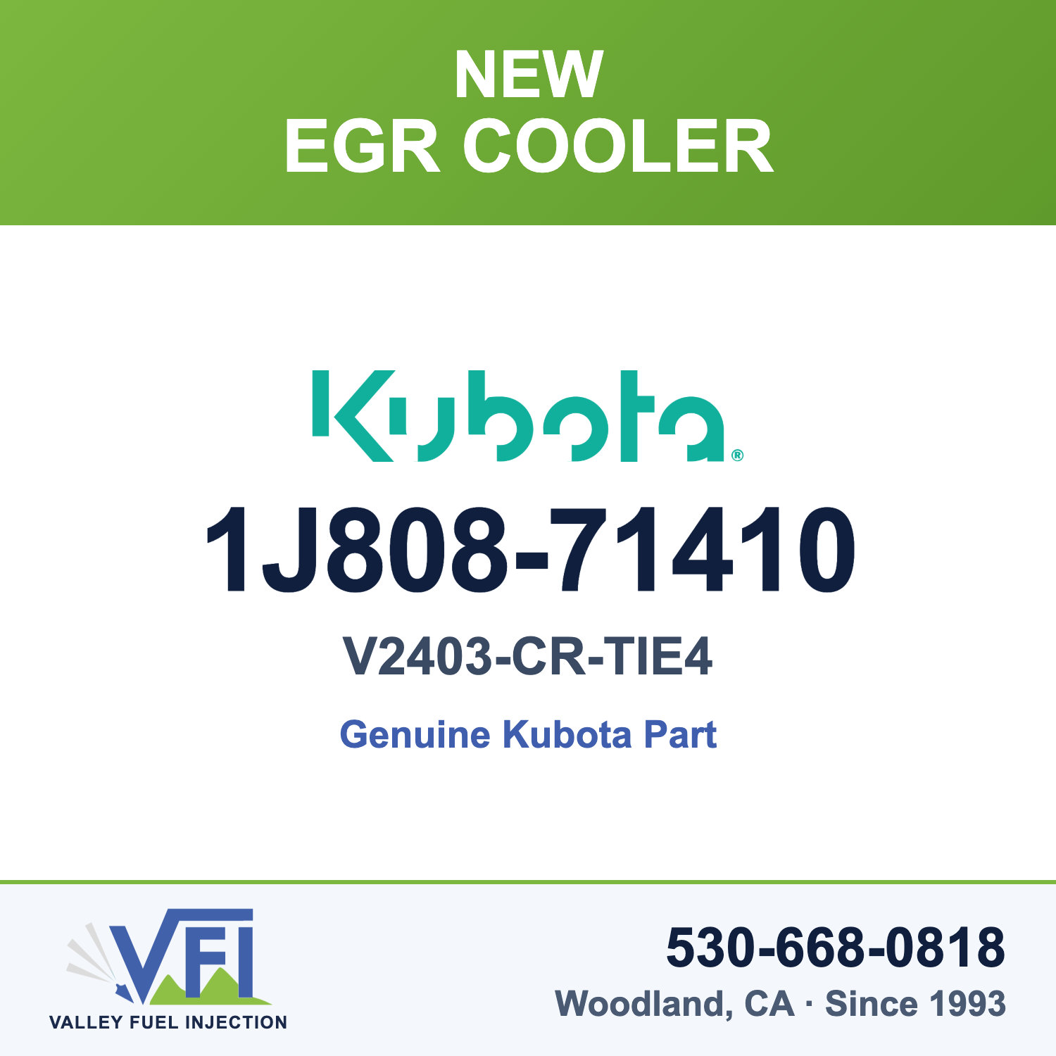 Kubota 1J808-71410 EGR Cooler for Kubota V2403-CR-TIE4 diesel engine