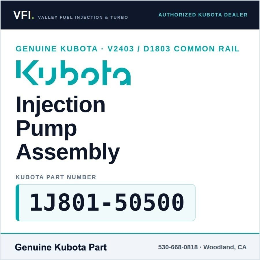 Kubota V2403-CR D1803-CR Injection Pump 1J801-50500 (Genuine)