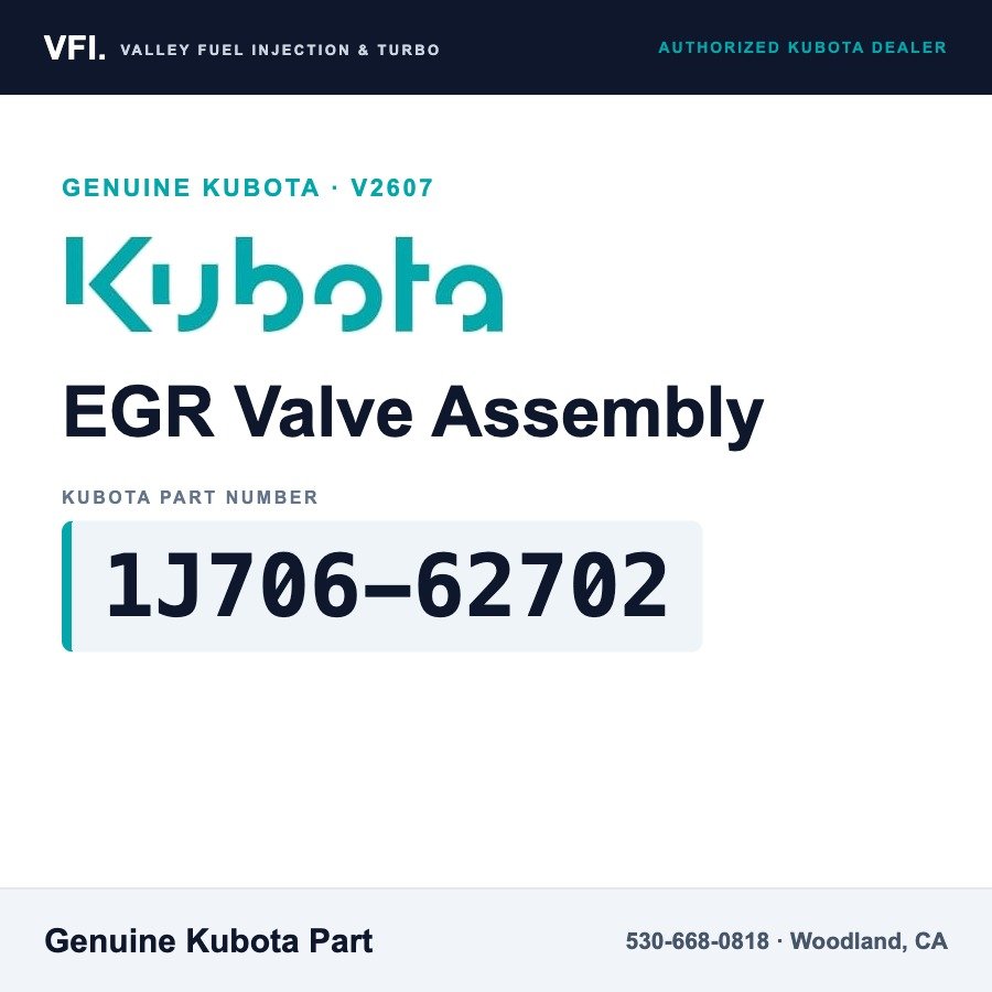 Kubota 1J706-62702 EGR Valve Assembly for Kubota V2607 common-rail diesel engine