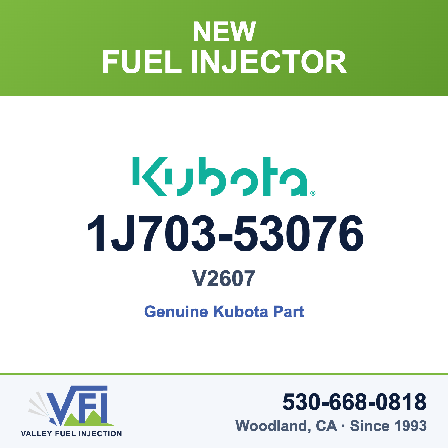 Kubota V2607 Fuel Injector 1J703-53076 (Genuine)