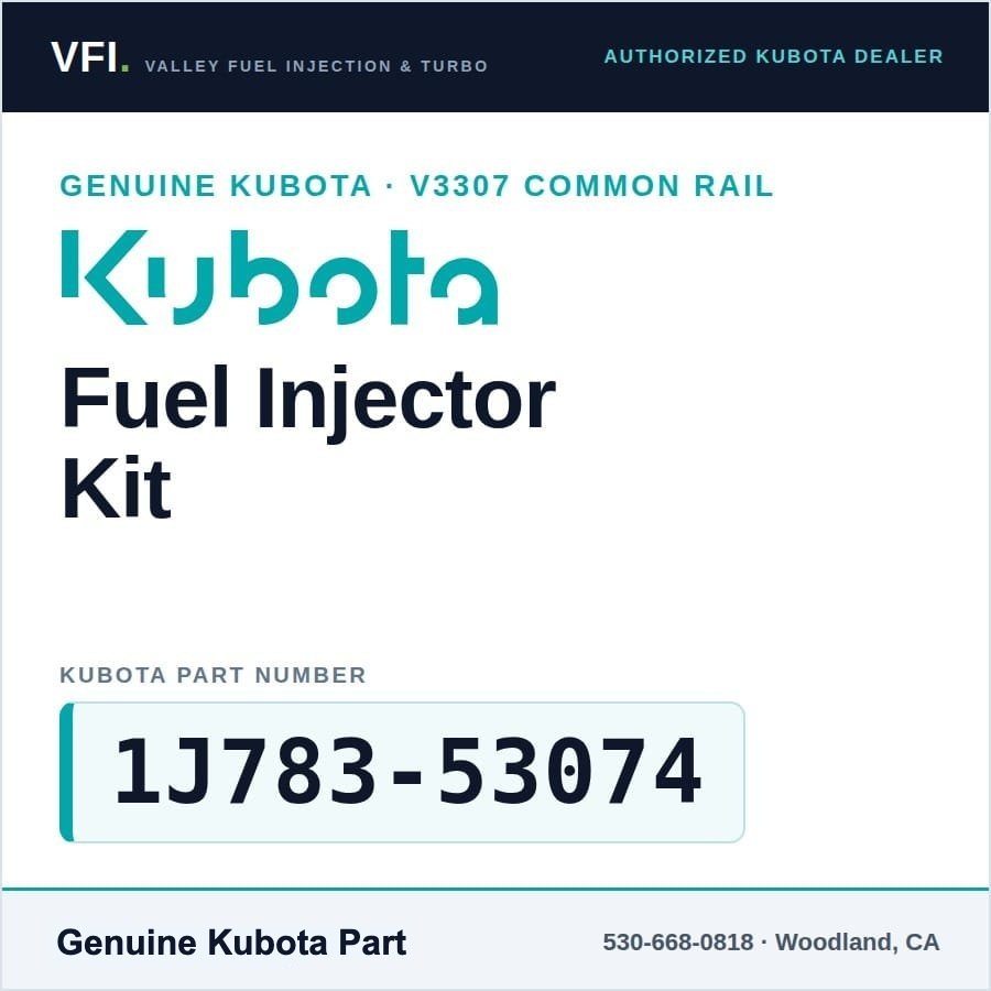 Kubota V3307-CR-TE5 Fuel Injector 1J783-53074 (Genuine)