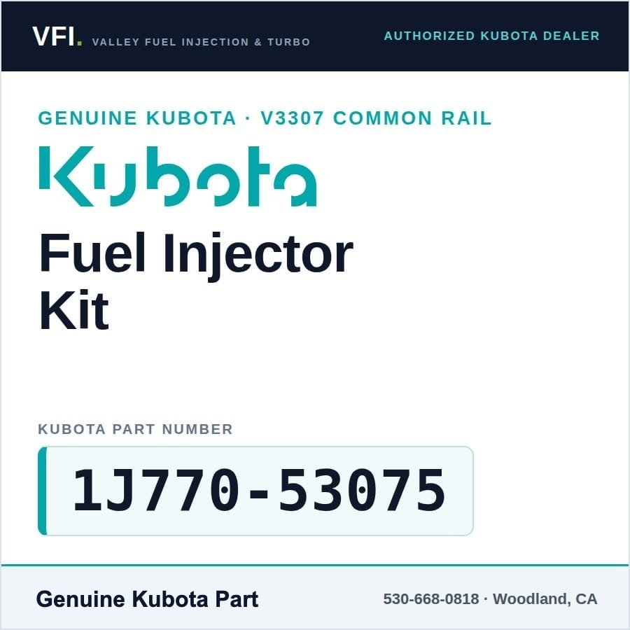 Kubota V3307-CR-TE4 Fuel Injector Kit 1J770-53075 (Genuine)