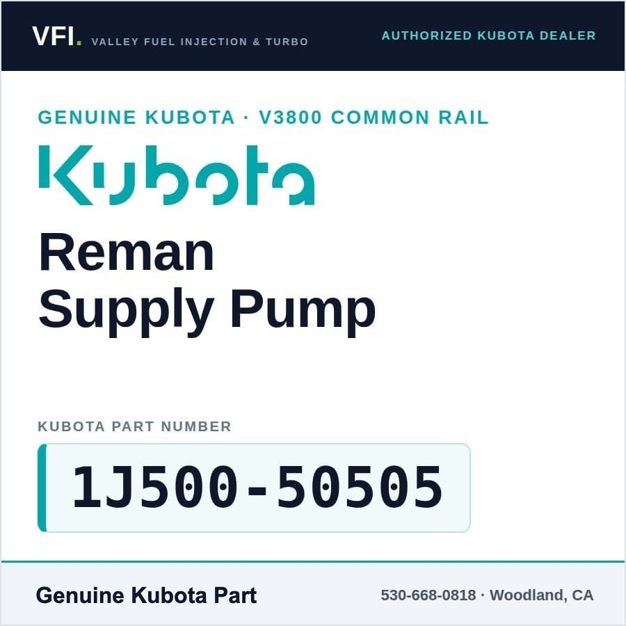 Kubota V3800 Common Rail Injection Pump 1J500-50505 (Genuine Reman)