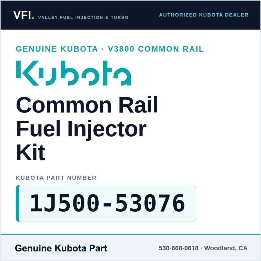 Kubota V3800 Common Rail Fuel Injector Kit 1J500-53076 (Genuine)