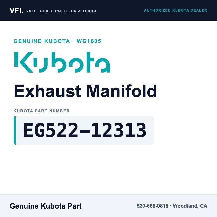 Kubota EG522-12313 Exhaust Manifold for Kubota WG1605 four-cylinder gasoline/LPG engine