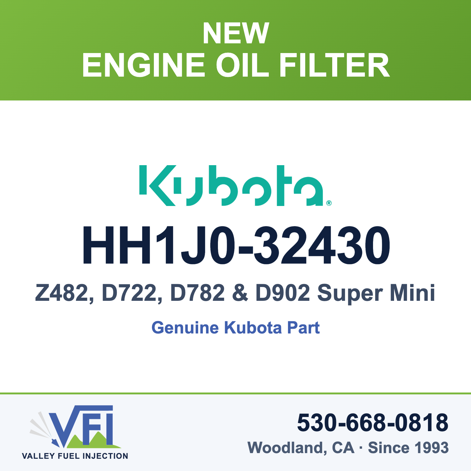 Kubota HH1J0-32430 Engine Oil Filter Cartridge for Kubota Z402