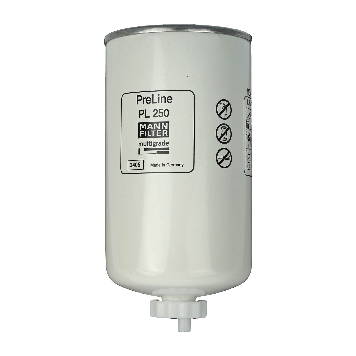 MANN-FILTER PL 250 Fuel Filter with Water Separator for Deutz TD and TCD 2.9 L4